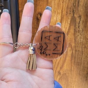 Brown/black MAMA keychain